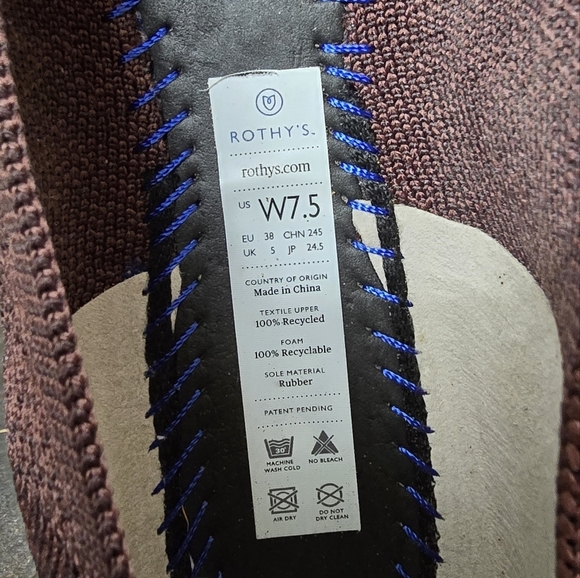 Rothys 7.5 Truffle Python Flats Shoes Retired - Picture 11 of 11